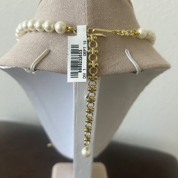 Heidi Daus "Illuminating" Letter Gold Tone Initial Bead Necklace "J " NWT - Picture 2 of 4